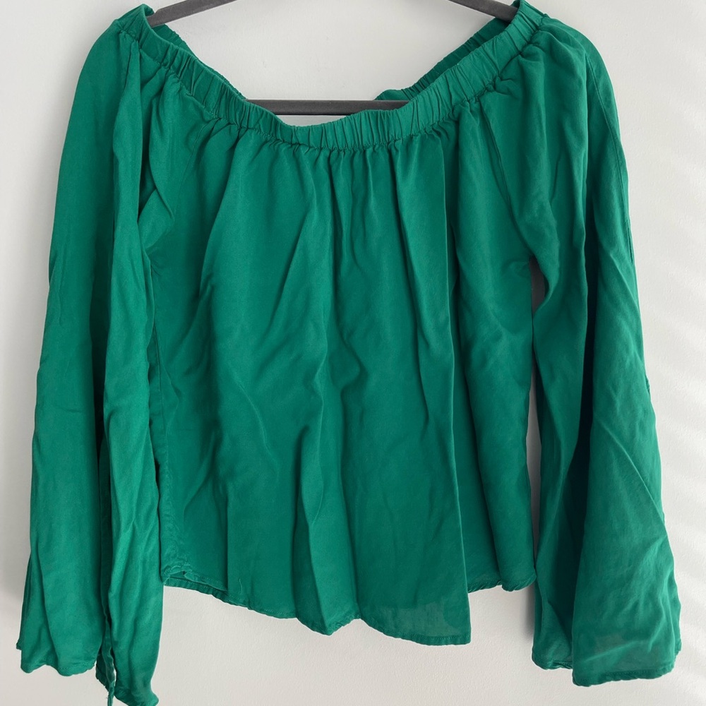 Altar'd State Teal Off-Shoulder Blouse